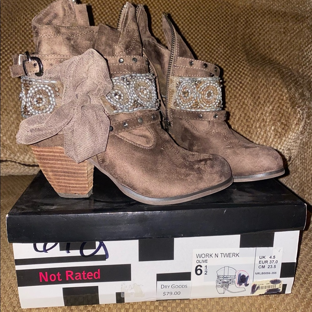 Not Rated Work N Twerk ankle boots